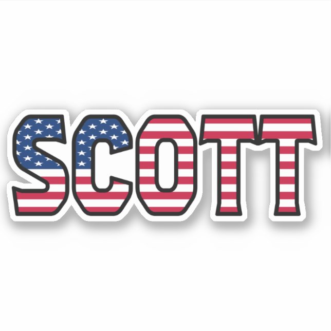 Scott Name First Name USA Sticker Stickerset (Front)