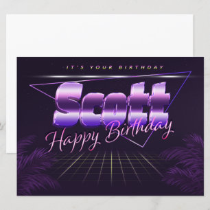 Scott Name Vorname lila retro Karte Geburtstag Card