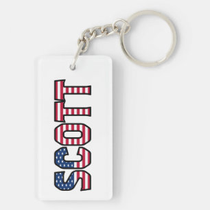 Scott Name Vorname USA Flagge Anhänger Schlüssel Key Ring