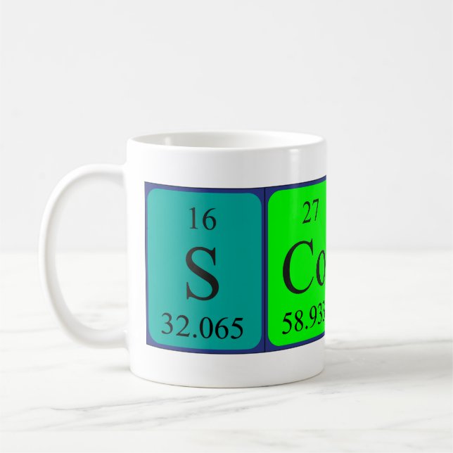 Scott periodic table name mug (Left)