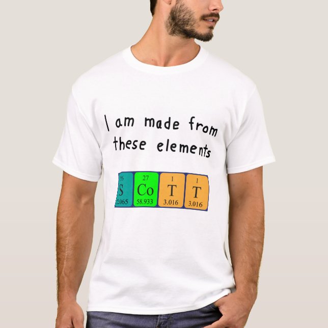 Scott periodic table name shirt (Front)