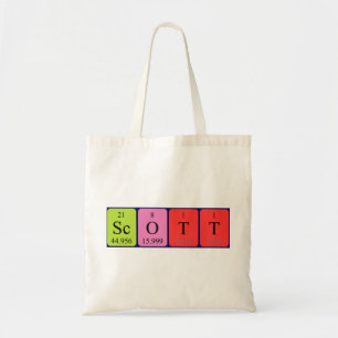 Scott periodic table name tote bag