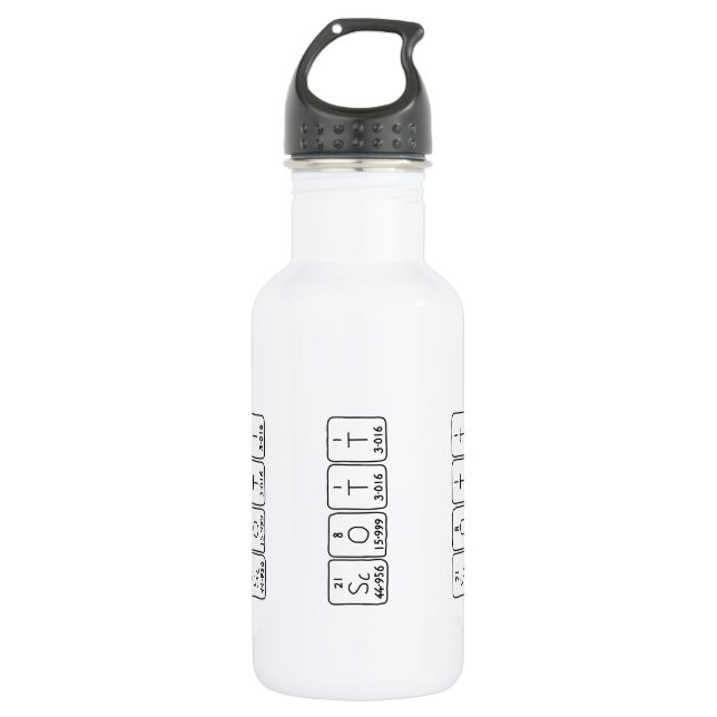 Scott periodic table name water bottle (Front)