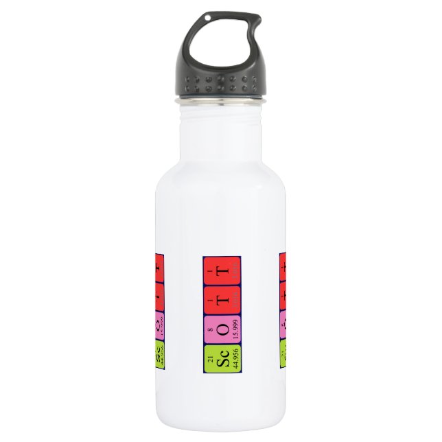 Scott periodic table name water bottle (Front)