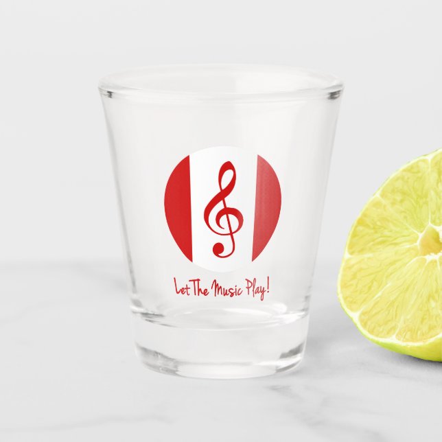 Scott Ruhs Logo and Let The Music Play! Shot Glass (Front)