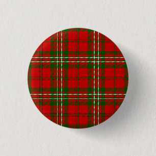 Scott tartan red green plaid 3 cm round badge