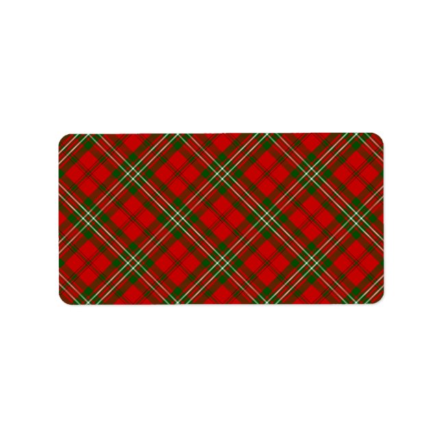 Scott tartan red green plaid label (Front)