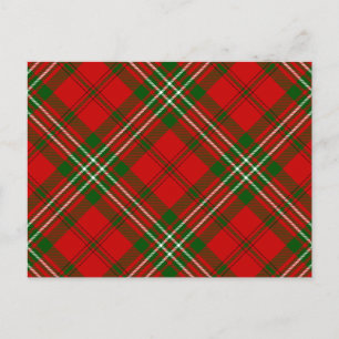 Scott tartan red green plaid postcard