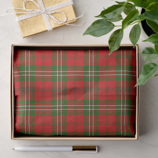 Scott tartan red green plaid tissue paper (Gift)