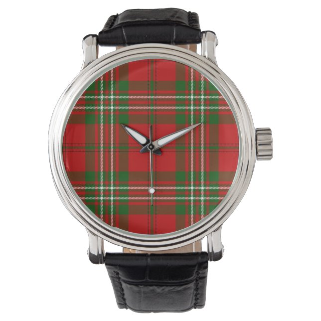 Scott tartan red green plaid watch (Front)