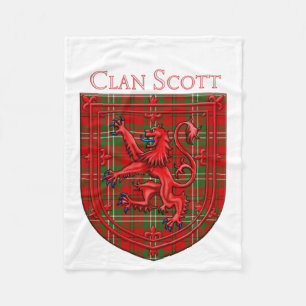 Scott Tartan Scottish Plaid Lion Rampant Fleece Blanket