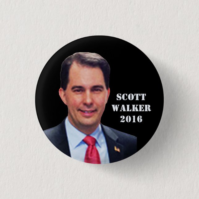Scott Walker 2016 3 Cm Round Badge (Front)
