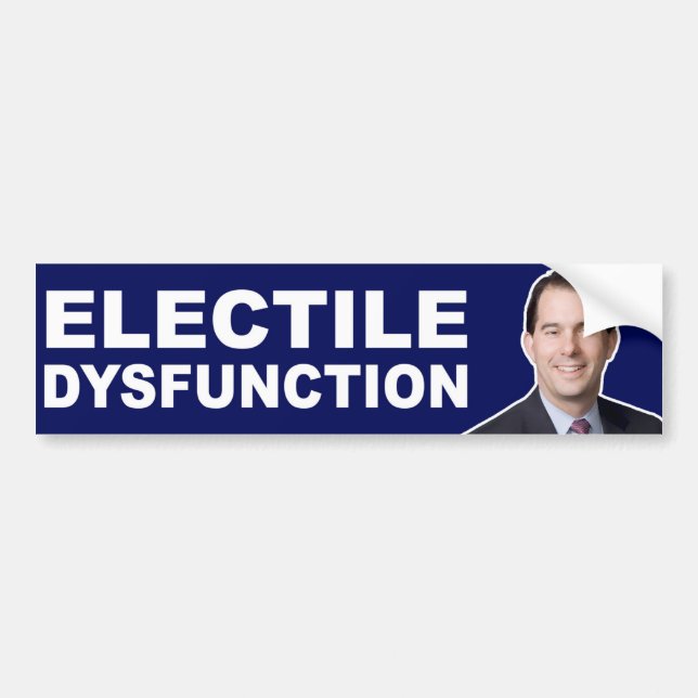 Scott Walker: Electile Dysfunction Bumper Sticker (Front)