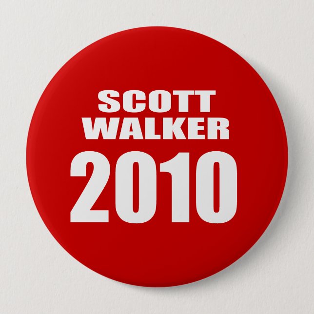 SCOTT WALKER FOR GOVERNOR 10 CM ROUND BADGE (Front)