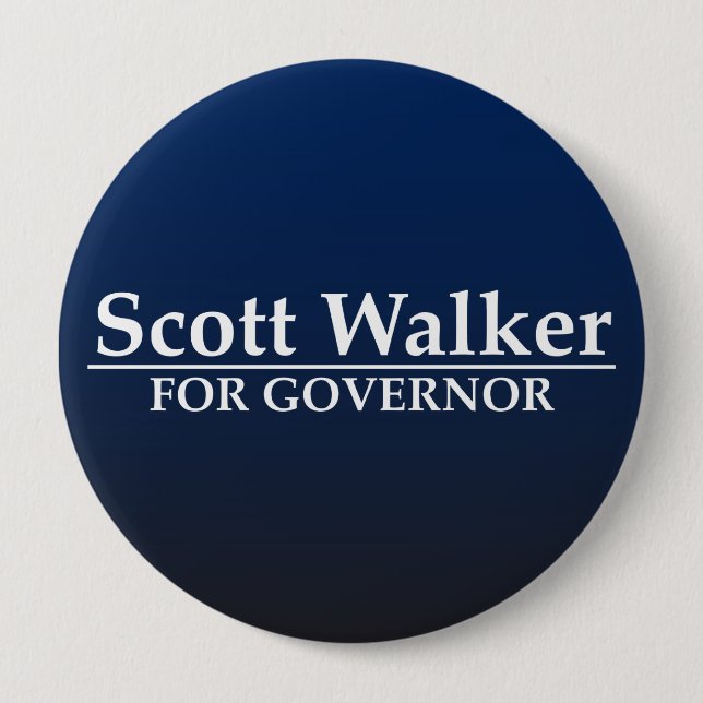 Scott Walker for Governor 10 Cm Round Badge (Front)