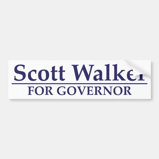 Scott Walker for Governor Bumper Sticker (Front)