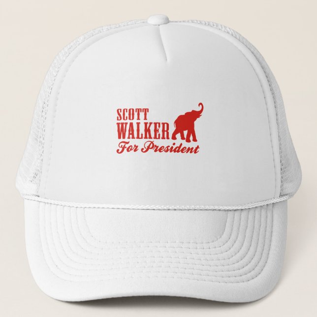 SCOTT WALKER FOR PRESIDENT (GOP) TRUCKER HAT (Front)
