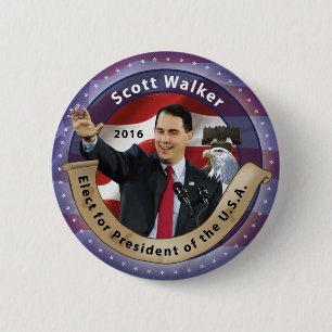 Scott Walker for President of the U.S.A. - 2016 6 Cm Round Badge