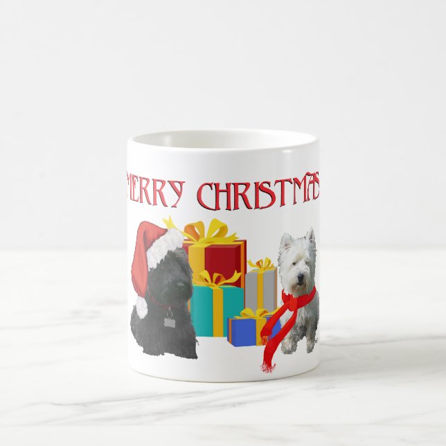 Scottie and Westie Merry Christmas Coffee Mug (Center)