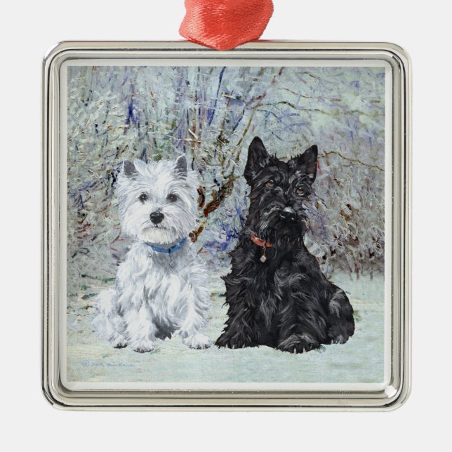Scottie and Westie Ornament (Front)