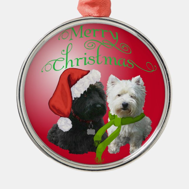 Scottie and Westie Ornament (Front)