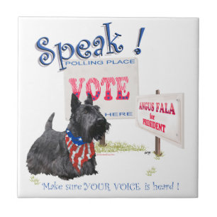 Scottie Angus Fala for President Tile
