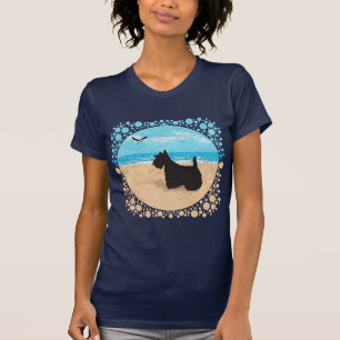 Scottie at the Beach with Seagull T-Shirt