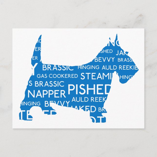 scottie Auld Reekie Scottish Slang.png Postcard (Front)