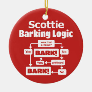 Scottie Barking Logic Ceramic Tree Decoration