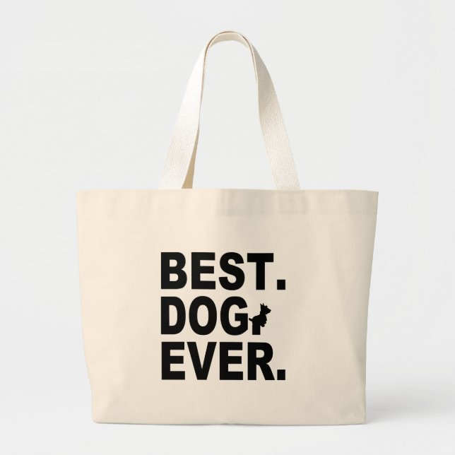 SCOTTIE BEST DOG EVER LARGE TOTE BAG (Front)