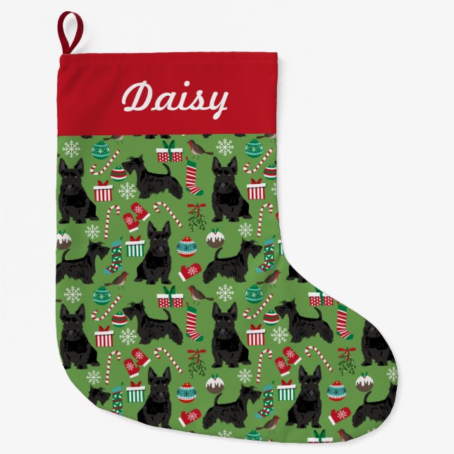 scottie christmas stocking scottish terrier design (Front)