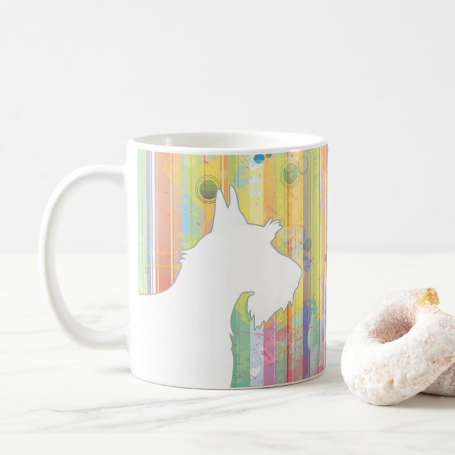 Scottie Customisable Watercolor Silhouette Mug (With Donut)