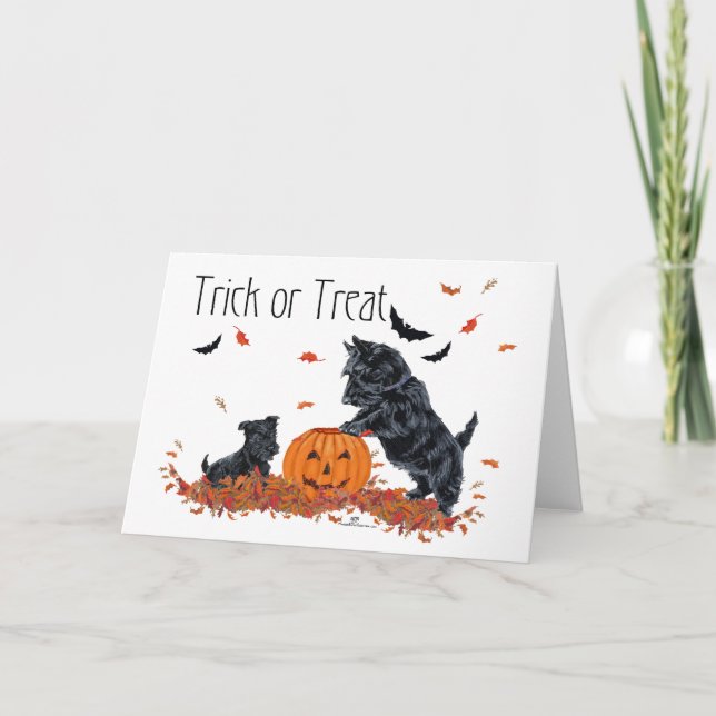 SCOTTIE Dad and Pup Halloween Card (Front)