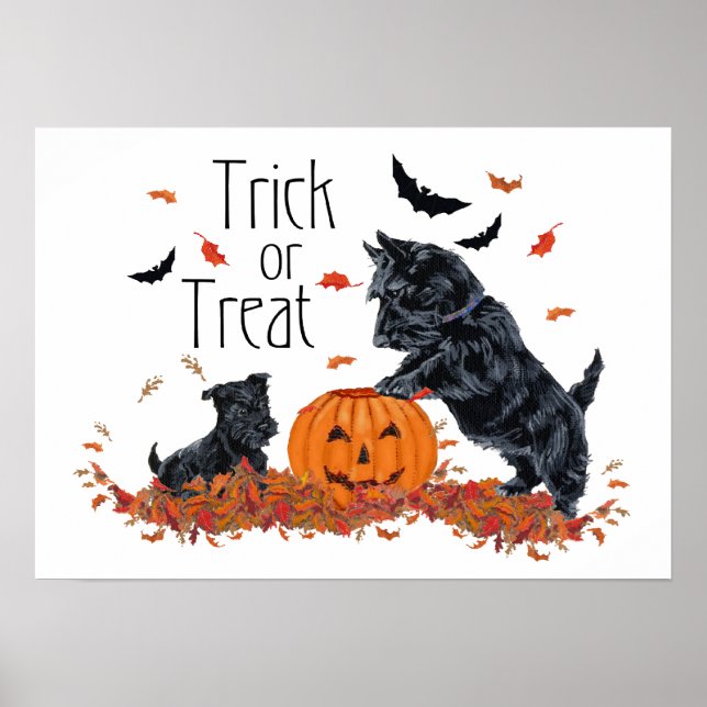 SCOTTIE Dad and Pup Halloween Poster (Front)