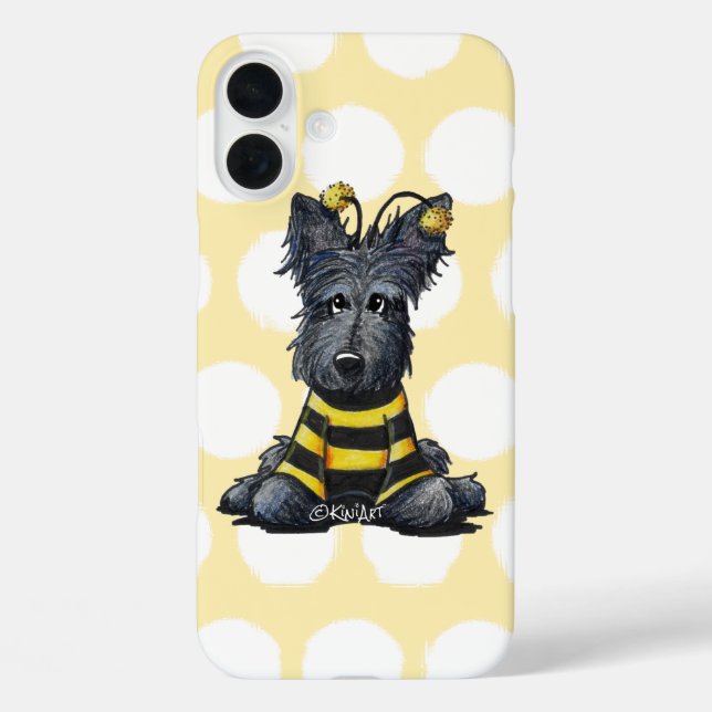 Scottie Dog Bee KiniArt Case-Mate iPhone Case (Back)