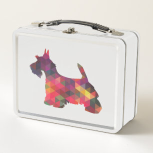Scottie Dog Breed Geo Silhouette Multi Metal Lunch Box