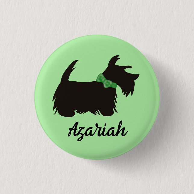 Scottie dog Button, Scottish terrier 3 Cm Round Badge (Front)