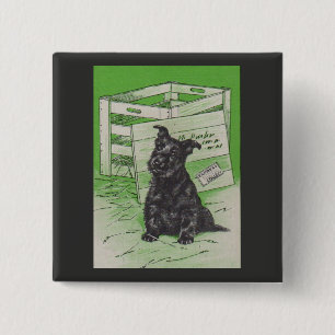 Scottie dog by special delivery 15 cm square badge