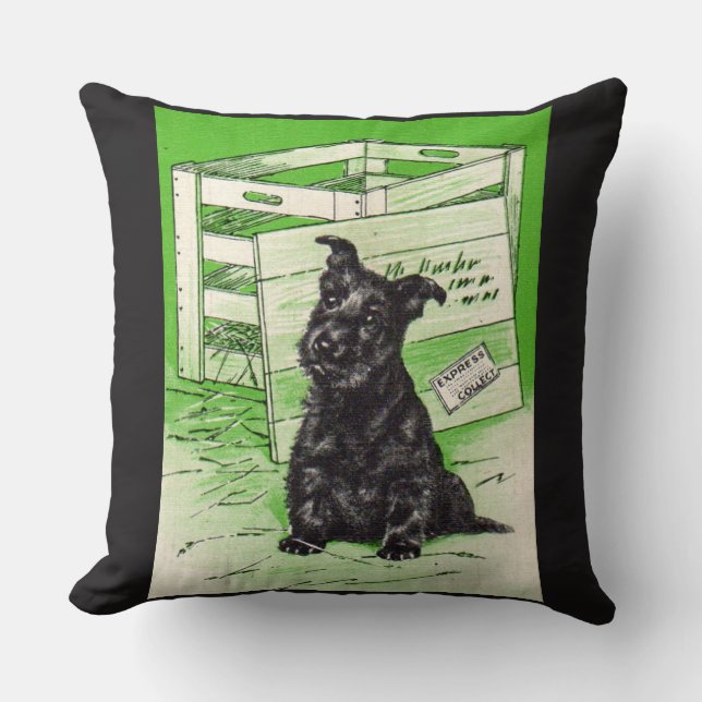 Scottie dog by special delivery cushion (Front)