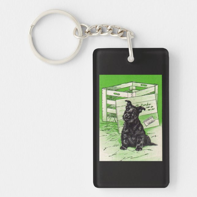 Scottie dog by special delivery key ring (Front)