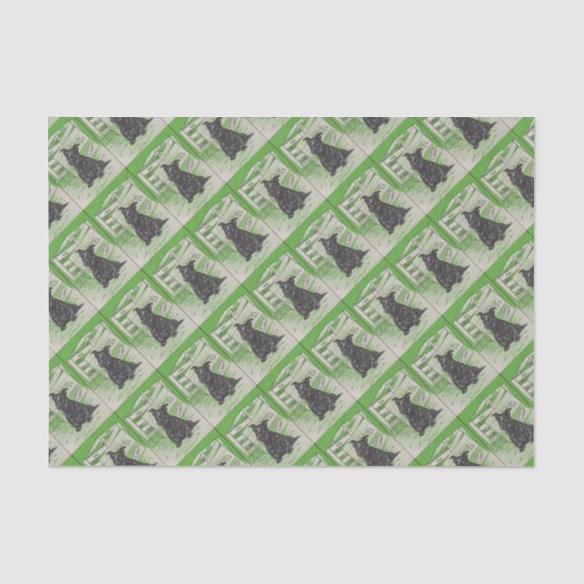Scottie dog by special delivery tissue paper (Front)