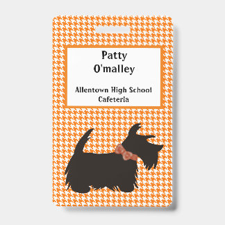 Scottie dog Dog Name badge, name tag ID Badge