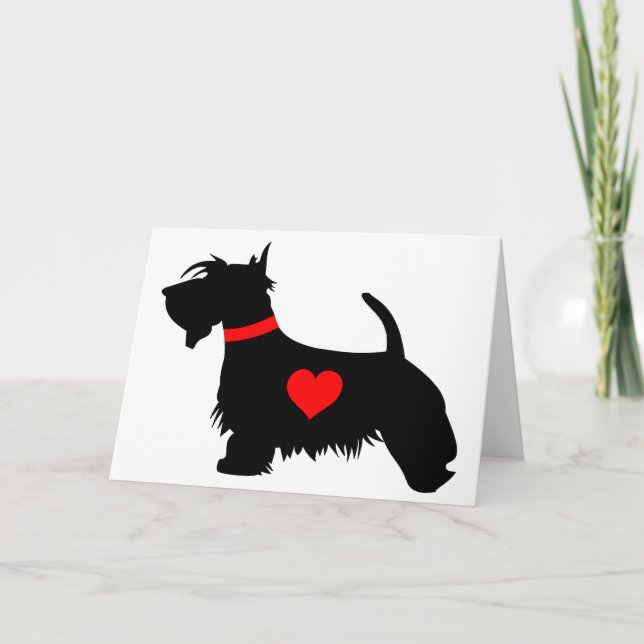 Scottie dog heart greeting card (Front)