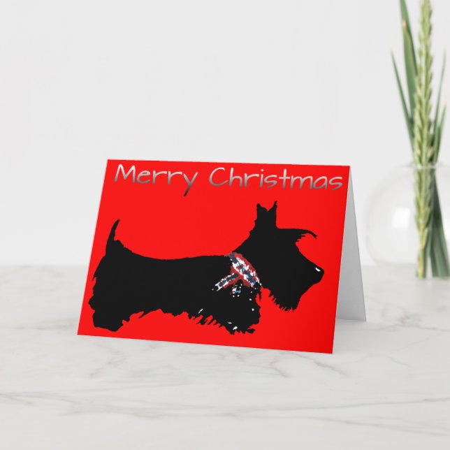 Scottie Dog ' Merry Christmas' Greeting Card (Front)