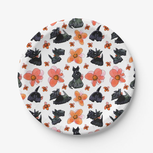 Scottie dog paper plates (Front)