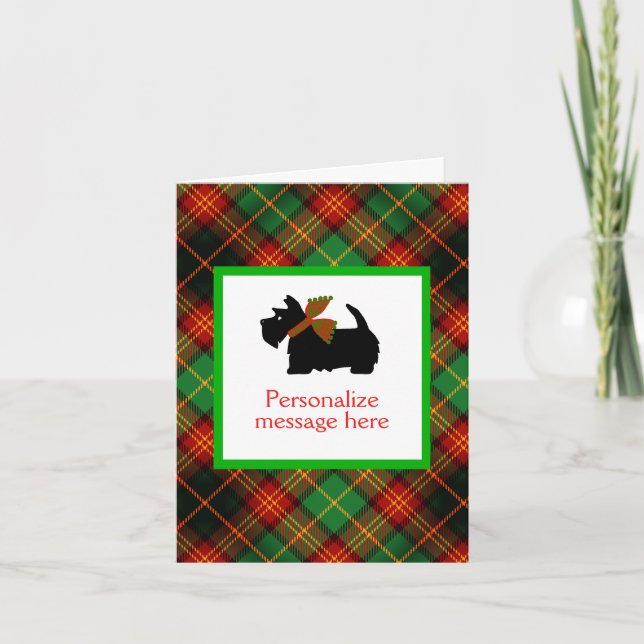 Scottie Dog Personalised Holiday Greeting Card (Front)