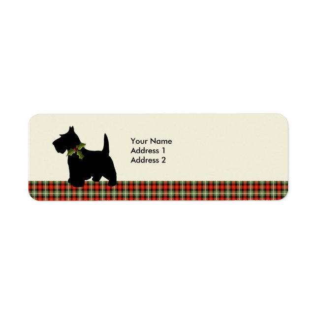 Scottie Dog Scotch Plaid Christmas Personalised (Front)