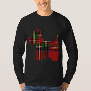 Scottie Dog Scottish Terrier Royal Stewart Tartan  T-Shirt
