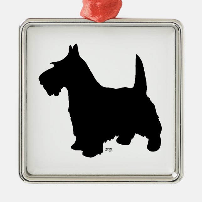 Scottie Dog Silhouette Ornament (Front)