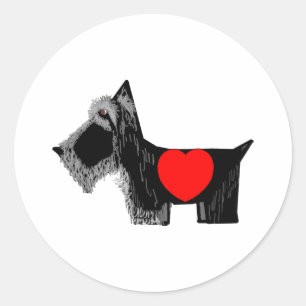 Scottie Dog Valentine Classic Round Sticker